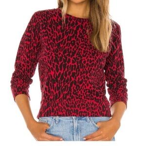 Mother Red and Black Animal Print Sweatshirt Size S
